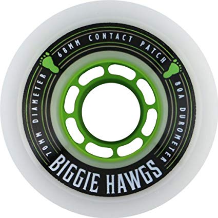 Hawgs Biggie White Longboard Wheels - 70mm 80a (Set of 4) by Hawgs