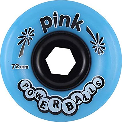Pink Powerballs 72mm 81a Blue Skateboard Wheels (Set Of 4)
