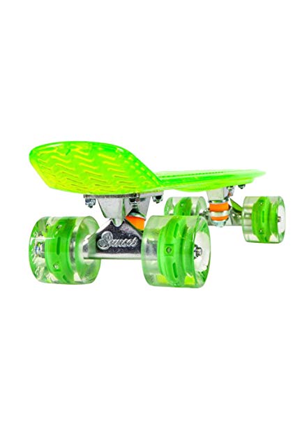 Sunset Skateboards Alien Complete Skateboard with Green Wheels, 22-Inch, Green