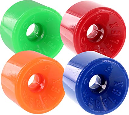 Powerflex Skateboards Powerflex 5 Green / Red / Orange / Blue Skateboard Wheels - 63mm 88a (Set of 4)
