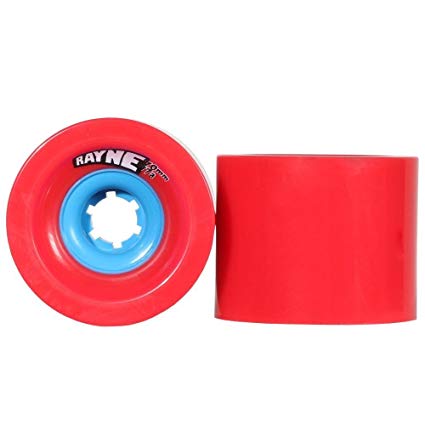 Rayne Lust 70mm 77A Longboard Wheels Red, Square-Lipped Center-Set Urethane Longboard Skateboard Wheels, Smooth Finish for Firmer Grip, Slide Thane for Butter Slides, Ideal for Slalom or Fast Carving