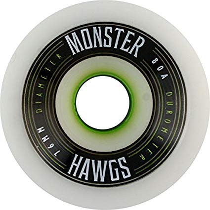 Hawgs Monster 80a 76mm White Skateboard Wheels (Set Of 4)