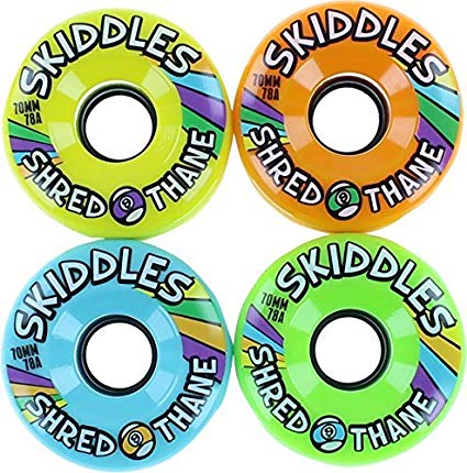 Sector 9 Skiddles Yellow / Green / Blue / Orange Longboard Wheels - 70mm 78a (Set of 4)