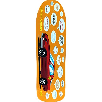 Enjoi Skateboards Resin 7 Bitchin 90 Camaro Orange Skateboard Deck - 9