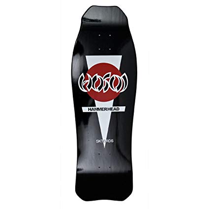 Hosoi Skateboards Double Kick Hammerhead Skateboard Deck, Black, 10.5 x 31-Inch