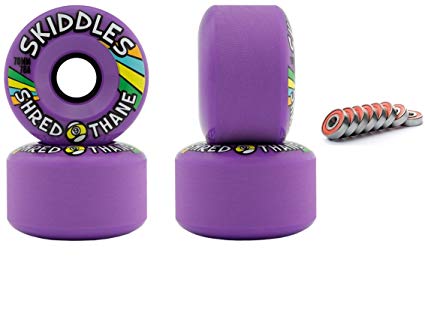 Sector 9 Skiddles Purple 70MM 78A Longboard Slide Wheels Set of 4 With Bearings