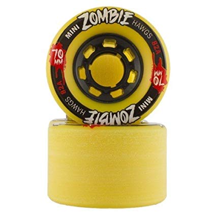 Landyachtz 70mm Yellow 82a Mini Zombie Hawgs Longboard Wheels (Set of 4)