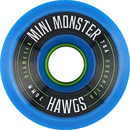 Hawgs Wheels Mini Monster Blue Skateboard Wheels - 70mm 78a (Set of 4)